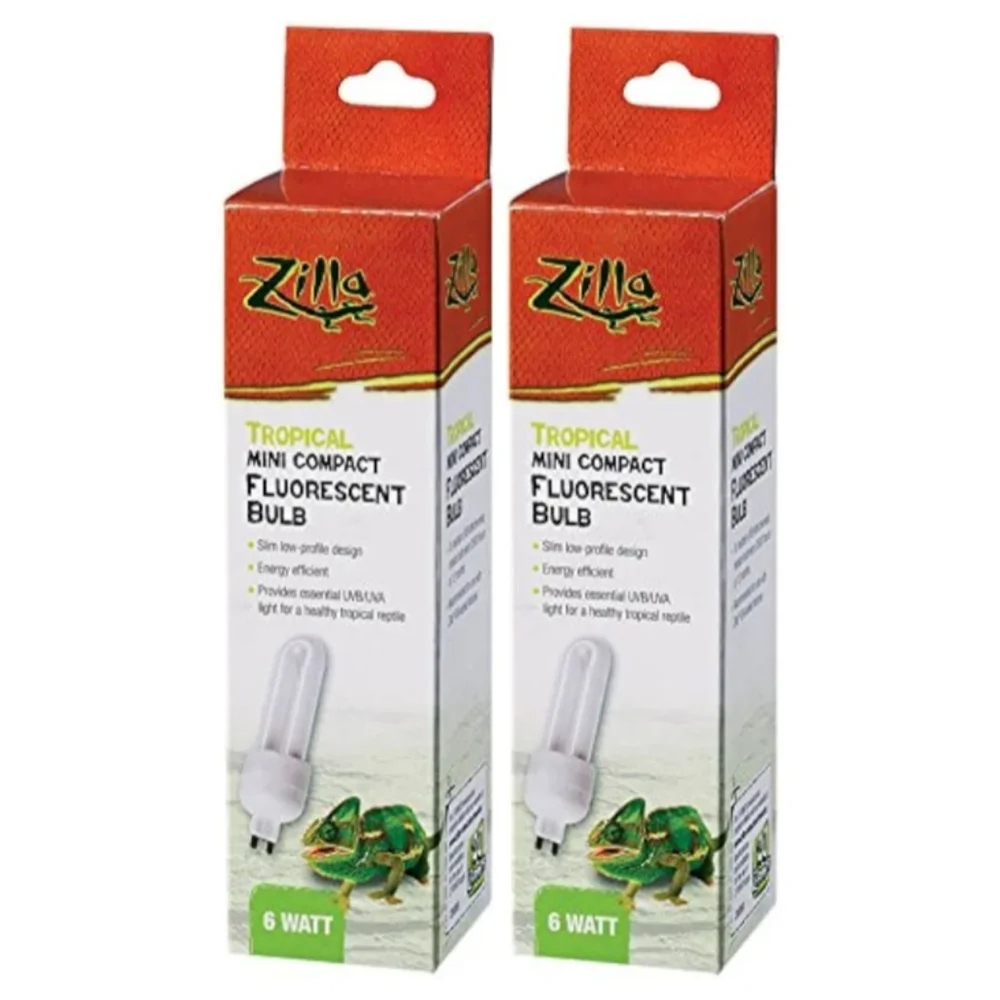 Zilla Twin Pack Mini Compact Tropical Fluorescent Bulb 6 Watt